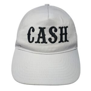 Cash Snapback Hat White One Size Adjustable Embroidered Vented Holes Nissin Cap